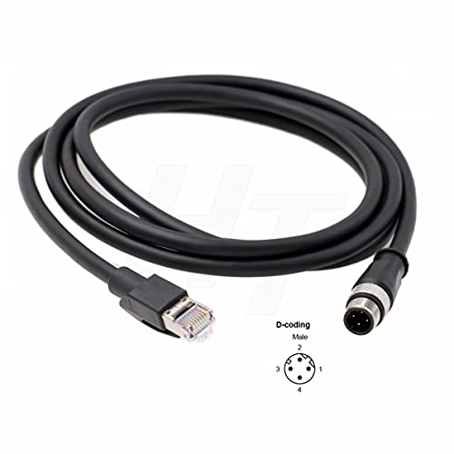 Cable Ethernet M12 D-Code 4 Pines a RJ45 Cat6 1m miniatura 2