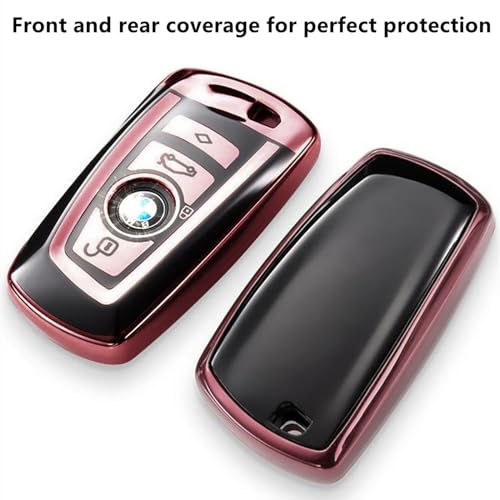 Image of Creativity For BMW X5 Key Fob Cover accessories (Pink Key Case) | Advanced soft TPU key box is compatible with X1 X3 X4 X5 X6 1 2 4 5 6 7 M3 M5 M6 GT3 GT5 G30 F10 F15 F16 F20 key