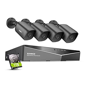 SANNCE 8 Channel 1080P Outdoor CCTV Camera System, 4pcs 1080P Weatherproof Home Security Camera, Motion Detection, Email &APP Alert, P2P, Live Viewing Kits 1TB Hard Drive Include