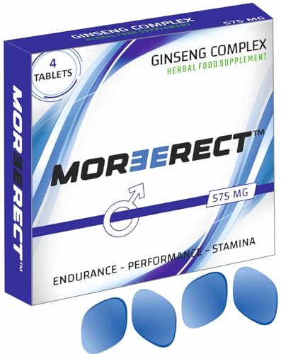 MOREERECT™ Blue Tablets - Stronger and Longer for a Confident Performer - Advanced Performance Enhancing, Stamina Endurance Booster Supplement Tablerts for Men - 4 Ginseng Tablets