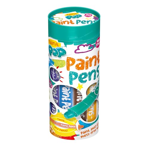 Paint Pop - Paint Pens For Kids - 12 Pack Classic Assorted Colours - Simple Twist Action, Smaller Tips for Detail, Mess-Free, Fast Drying, Easy Clean Up, Multi-Surface, Creative Fun