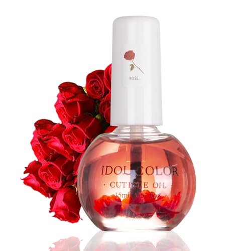 Aceite de cuidado de cutículas con flores secas, aceite de fortalecimiento de uñas con flores, aceites orgánicos y vitamina E, aceite para el cuidado de las uñas para manos tihuanhebing cuidado de