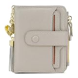 ZOOEASS Women's RFID Mini Soft Leather Bifold Wallet With ID Window Card Sleeve Coin Purse(Gray)