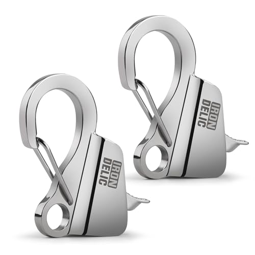 IRONDELIC 2PCS Stainless Steel Boat Anchor Hook, Quick Release Knotless Anchor System for 3/8''- 5/8'' Boat Anchor Rope, Fit for Small Boat Pontoon Kayah, Easy to Use, Holds 8500 lbs