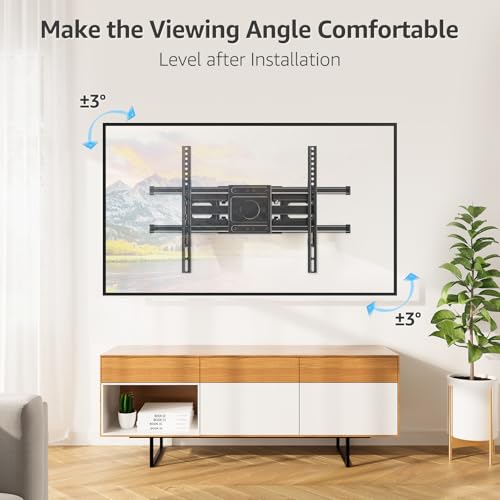 Image of MOUNTUP Full Motion TV Wall Mount for Most 40-85 inch Flat TVs up to 110 lbs, Wall Mount Bracket with Dual Articulating Arms, Tilt, Level, Swivel, TV Mount Fits 12 /16 inch Wood Stud, Max VESA 600x400mm