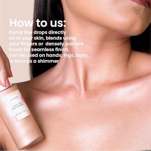 Image of LA MIOR Cosmic Glow Body Highlighter - Nebula | Liquid Highlighter for Body, Flawless Radiance, Lit-from-Within, Blurs Imperfections, Transfer & Sweat Proof, Clean - 50ml