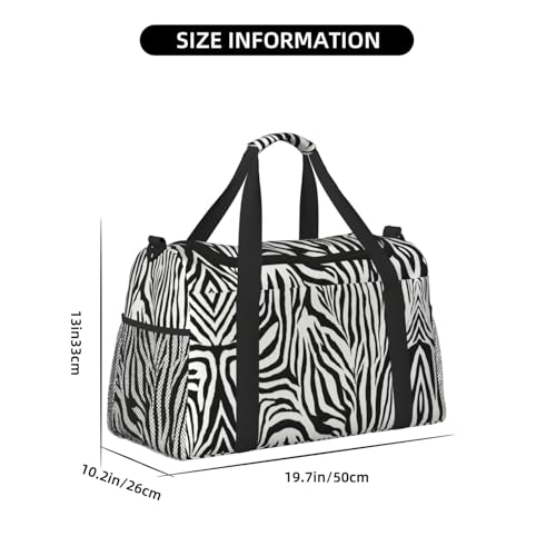 Zebra Print print Weekender Overnight Carry On Bag Gym Luggage Bag Duffel Bag for Travel Women4