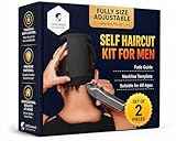 247 Groomed Self Haircut Kit for Men | 2Pcs SelfCut Guide for Men: Neckline Shaving Template & Fade Guide | Adjustable Size Hair Fade Tool & Stable Neck Line Up Tool | Hair Cut for Kids & Seniors
