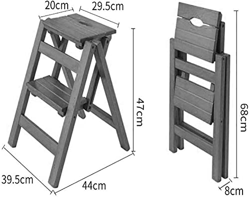 Tabouret pliant en bois massif escalier intérieur multifonction - 4