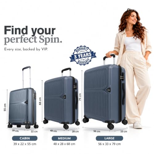 Image of Footloose by VIP Head Spin 8-Wheel Cabin Hard Case Trolley Bag, Grey