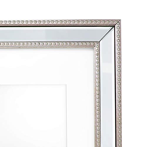 Isaac Jacobs 11X14 (8X10 Mat) Champagne Mirror Bead Picture Frame - Classic Mirrored Frame With Dotted Border Made For Wall Display, Photo Gallery And Wall Art (11X14 (8X10 Mat), Champagne) #TOP3