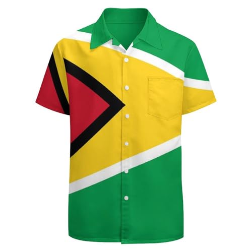 T-Shirt Drapeau Guyane pour Homme - Maillot Décontracté Estival