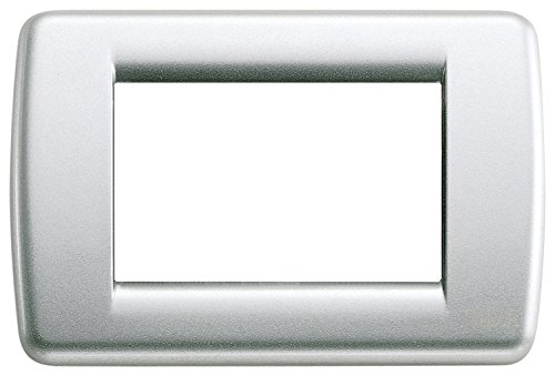 Plaque Rondo 3 Module argent métallisé VIMAR Idea, design courbe en métal injecté - 2