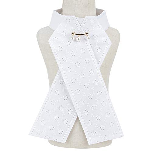 Equlup 3PCS Horse Riding Necktie, White Cotton Stock Tie