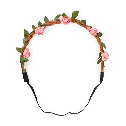 Preisvergleich Produktbild Oblique-Unique® Blumen Haarband Stirnband Blumenkranz Haarschmuck Kopfschmuck Bohemia Style - Farbe wählbar - (Alt Rosa)