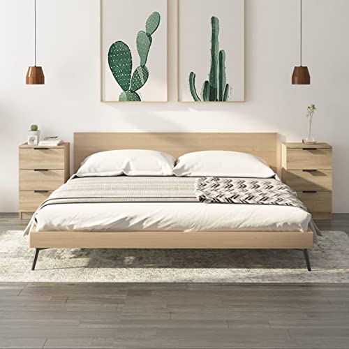 Xichuzi Mesitas de Noche 2 Unidades, Mesilla De Noche, Home Muebles, Mesa De Noche Dormitorio, Muebles Dormitorio, Cabecero Y Mesitas, Bedside Table, Color Roble Sonoma 40x36x65 cm