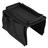Organizer per bracciolo divano, portatutto multitasche resistente in poliestere Oxford 600D con vassoio superiore rigido, 19 x 31 cm, 1 pezzo