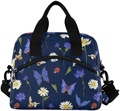 ALAZA Lunch Bags for Women Girls Boys, Cute Panda Bears Balloons Insulated Lunch Box with Shoulder Straps and Handle, Crossbody Tote Lunch Bag for School Office