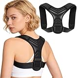 Gykutix Correttore Posturale Uomo Donn Regolabile Fascia Posturale Spalle e Schiena Traspirante Raddrizza Spalle XL Fascia Schiena Dritta Correttore di Postura per Lavoro, Sport e Cas (Nero)
