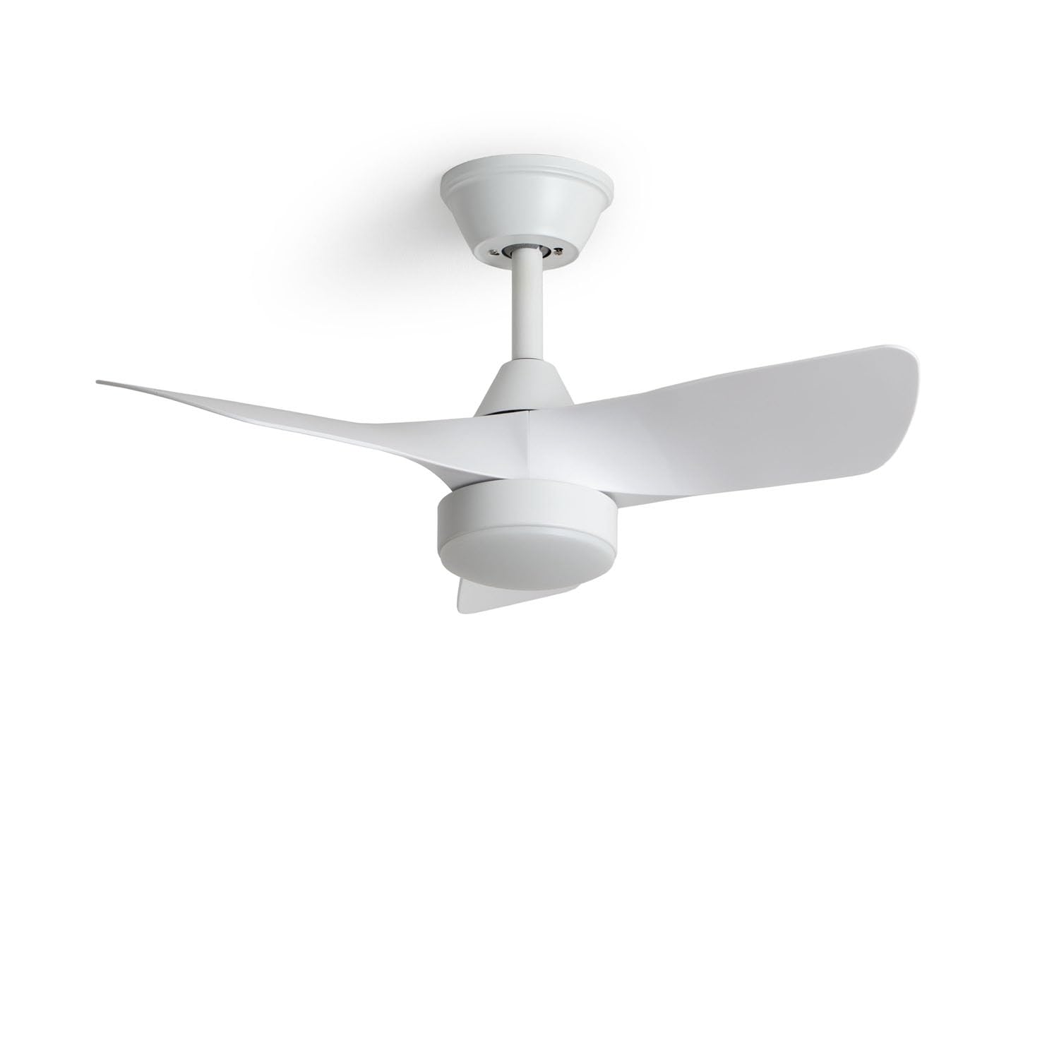 LEDKIA LIGHTING Ventilador de Techo con luz Silencioso DC Ventos Blanco Mando a Distancia Pequeña (hasta 10 m²) 76 cm Blanco
