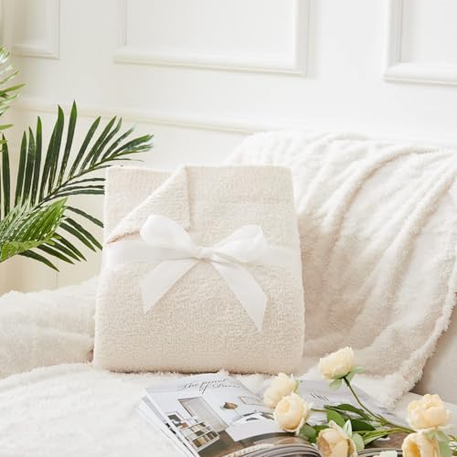 Image of CYMULA Kids Blanket for Boys Girls 30x40 inches, Soft Cozy Fuzzy Swaddle Throw Blanket for Crib Stroller, White
