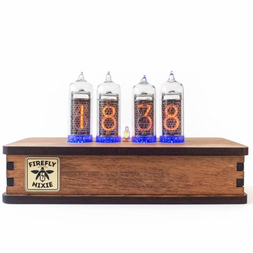 Nixie Tube Clock IN-14 - Made in Ukraine - Vintage Retro Table - Wooden Desk Nixie Tube - Handmade