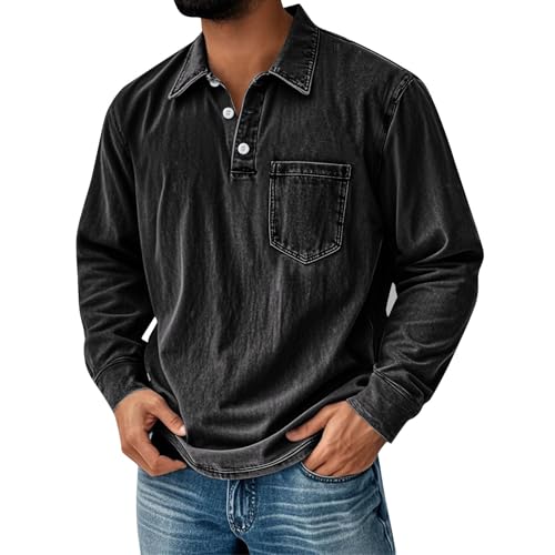 Construction en tissu lavé haut de gamme et coupe ample boutonnée pour homme