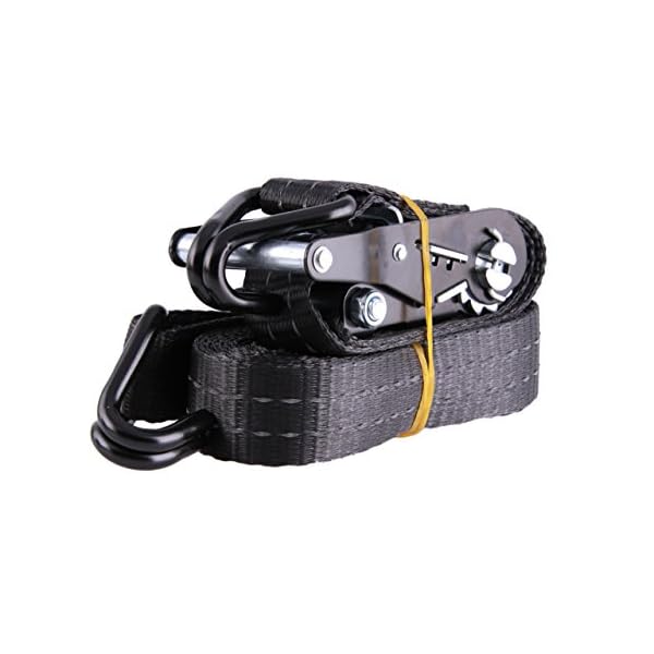 Sandax 2er-Set Spanngurte mit Ratsche, Haken & Reflektorstreifen, Zweiteilige Profi Zurrgurte belastbar bis 2000kg, 35mm breit, 4m (4 Meter) lang, Farbe Schwarz, Ratschenspanngurte/Ratschengurte – Bild 7