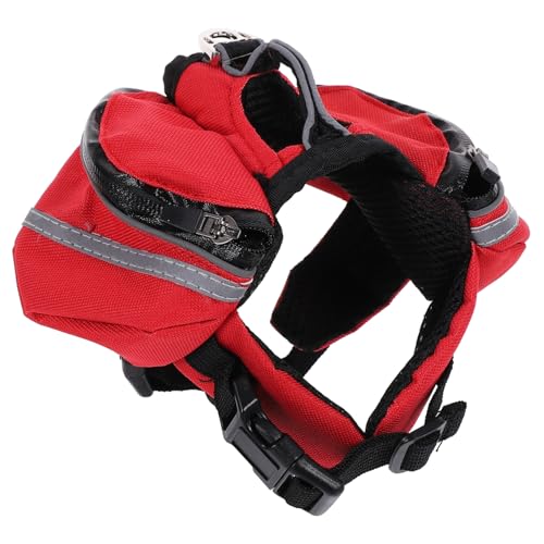 iplusmile 犬のバックパック 大型犬用ウエストリード ダックスフンド 犬の旅行 犬の散歩バッグ 犬用冷却ベスト 犬のバッグ 犬のリュック 犬のキャンプのバックパック 犬のサドルバッグ 赤