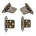 Vallecloud 4 Pack (2 Pairs) Antique Brass Self Closing Cabinet Hinges for Kitchen Cabinet Door, 1/2