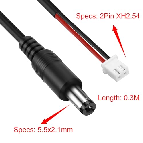 Cable DC5521 a XH2.54 de 2 pines de corriente continua para routers y luces LED 6