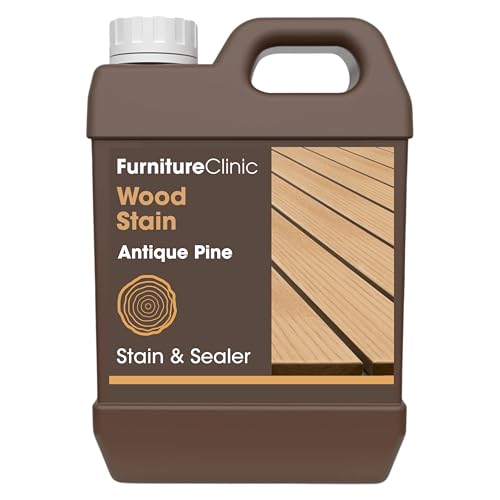 Image of Furniture Clinic Wood Stain | Water Based | Fast Drying, Low Odor, & Non-Toxic | Multiple Finishes | for Indoor & Outdoor Furniture and More | Antique Pine (85 Fl Oz / 2500ml)