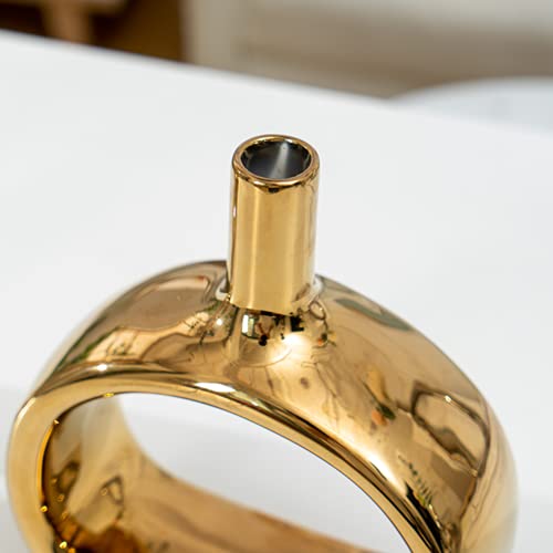 Weidilidu Ceramic Vase Golden Set Of 2 Modern Home Decoration Porcelain Vase Flower Vase Frosted Statue Decoration (W616) #TOP4