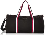 Tommy Hilfiger Men's for Women Th Flag Canvas Duffle Bag, black, One Size US