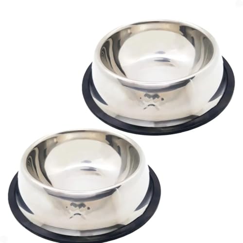 Kit 2 Comedouro 150ml Inox Tigela Pote Ração Água Pra Cães Filhotes e Gato