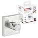 Price comparison product image tesa UK Stainless Steel Modern Minimalist Matt Satin Metal Towel Hook - 2 Hooks, 39mm x 50mm x 50mm, Wall Mount, 6kg Max Weight, Waterproof, Easy Install, No Drilling, Reusable, Tile Surface