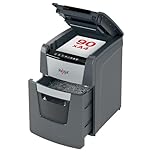 Rexel 2020090XEU - Destructora de Papel Automática Optimum AutoFeed 90X, Corte en Partículas P-4 (4x28 mm), 90 Hojas A4, Papelera Extraíble 34L, Destruye Grapas y Clips, Uso en Oficina