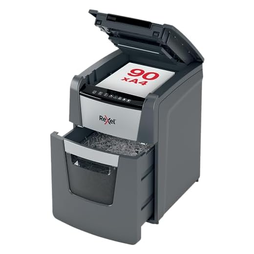 Rexel Optimum AutoFeed+ 90X Automatischer Aktenvernichter, 90 Blatt automatisch, Sicherheitsstufe P4, Partikelschnitt, für Zuhause / Home Office, 34 Liter Abfallbehälter, 2020090XEU
