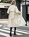 Wiepux Women's Mid-length Autumn and Winter Long Trench Coat With Belt, Elegant Double Breasted Pea Coat,Beige,L