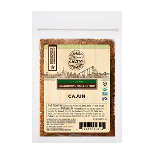 Organic Cajun Spice Blend 2.8 Oz Pouch - Organic Seasoning Collection By San Francisco Salt Company #TOP15