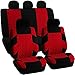 FH Group FB071RED115 Car Seat Cover (Travel Master Airbag and Split Bench Compatible Red)