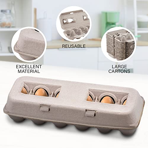 image for MT Products Blank Natural Pulp Egg Cartons Bulk Holds Up to Twelve Egg