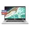 ASUS Chromebook C523 Laptop, 15.6″ HD NanoEdge-Display with 180 Degree-Hinge Intel Dual Core Celeron-Processor, 4GB-RAM, 32GB Storage, Silver Color, C523NA-DH02