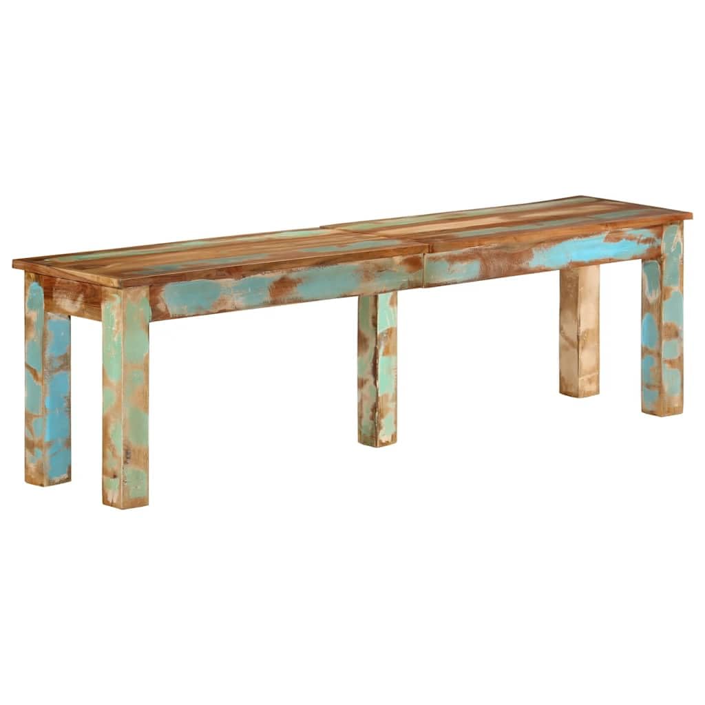 Banc en bois recyclé 160 cm de style design moderne pour la cuisine et le couloir de la maison