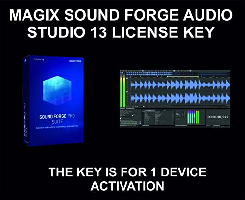 Magix Sound Forge Audio Studio 13 Software, Key, For 1 Device Activation