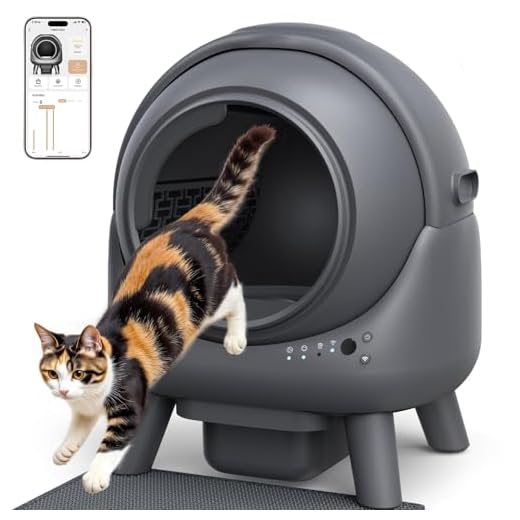 Katzenklo Selbstreinigend FEELNEEDY 65L Elektrische Automatische Katzentoilette, APP-gesteuert, Sicherheitssensoren, Geruchskontrolle, EIN gutes Hilfsmittel für Katzenbesitzer