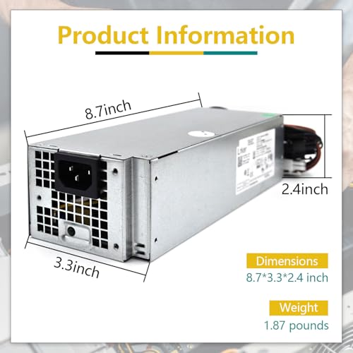 Image of 360W Power Supply L360EGM-00 Compatible with Dell Optiplex 3050 7050 Vostro | 3050MT 7050MT 7060MT 3668 3669 SFF VM8KR 8HKG7 D360E001L H360EGM-00