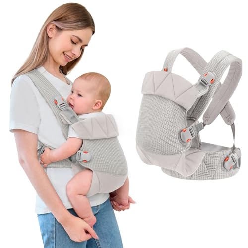 IULONEE Babytrage für Neugeborene Ergonomic Baby Carrier Tragbar Babytrage...