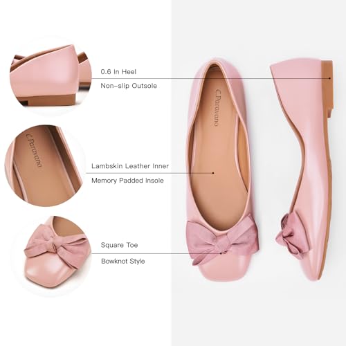 Image of C.Paravano Flats for Women | Ballet Flats | Square Toe | Dressy Casual Shoe