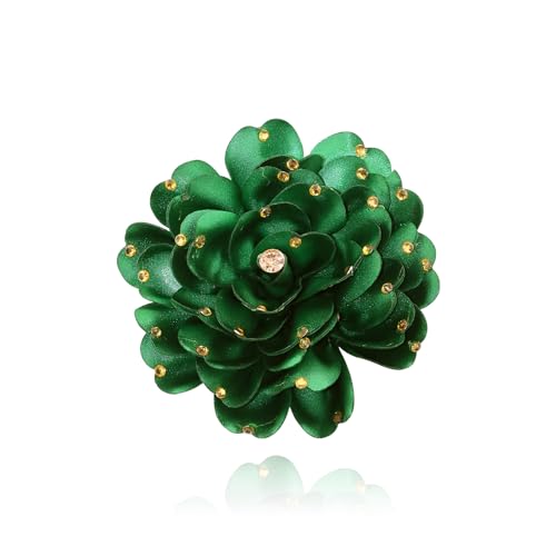 Image of CSIYANJRY99 Dainty Feather & Rose Flower Large Brooch Lapel Pins Delicate Elegant Handmade Flower Brooches Pin Classic for Wedding Party Dance Banquet for Women Dress Suit Ceremony Clothes Accessories Jewelry Valentine's Day Gifts
